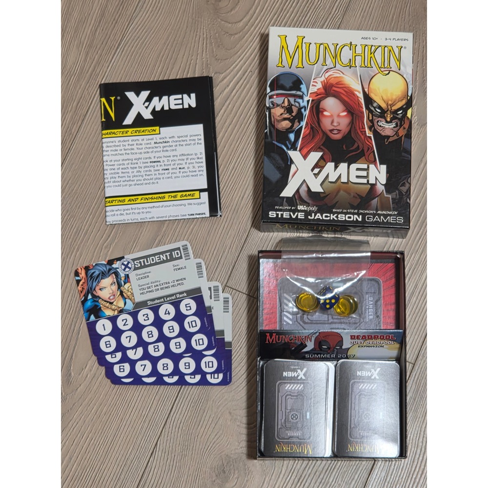 Munchkin X-Men Marvel Edition Card Game Steve Jackson Games USAopoly Complete